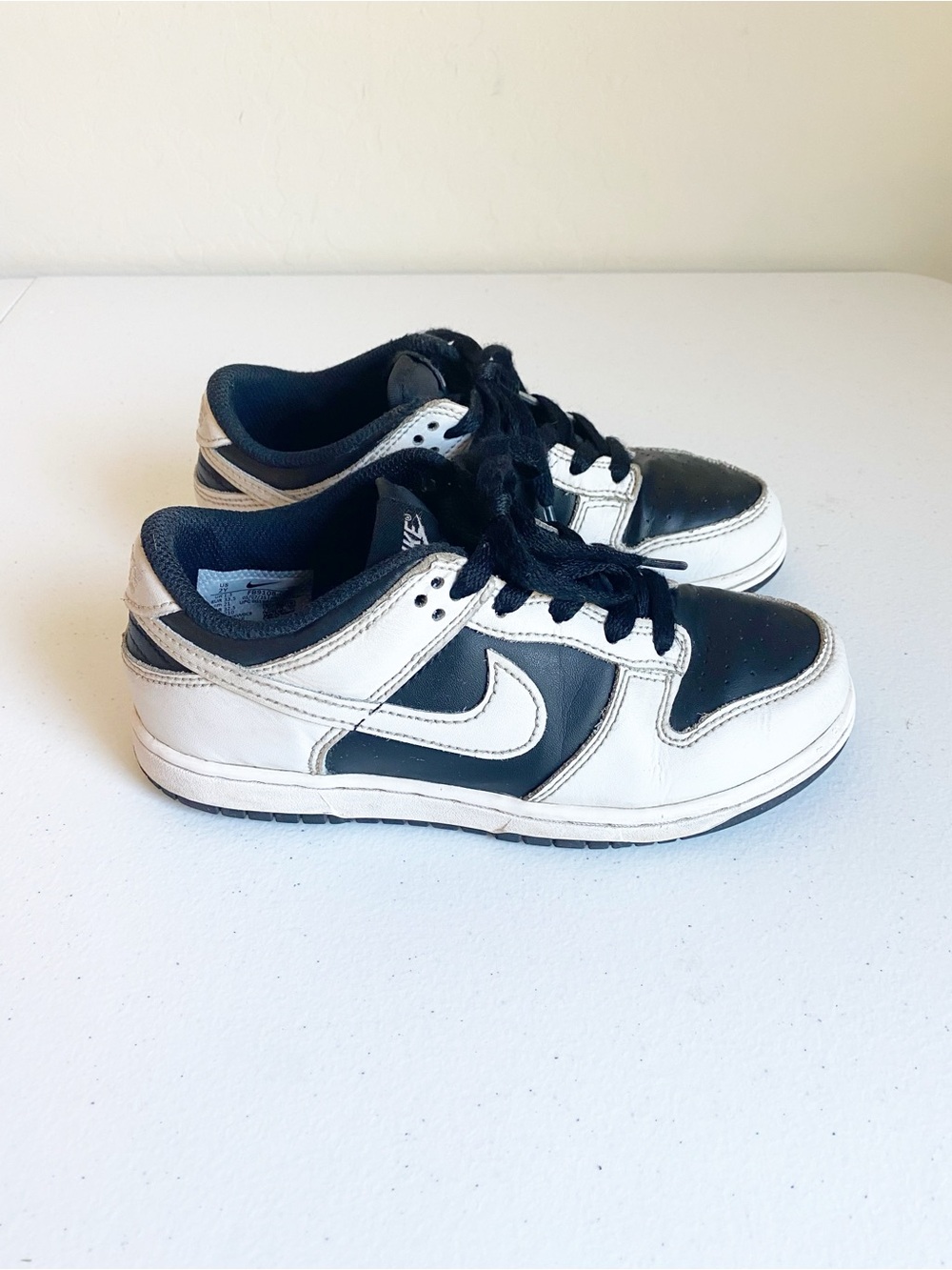 Nike Dunk Low Sneakers in Black/Platinum Tint/White Size 2
